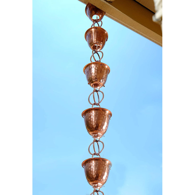 MonarchRainChains Hammered Cup Rain Chain & Reviews Wayfair